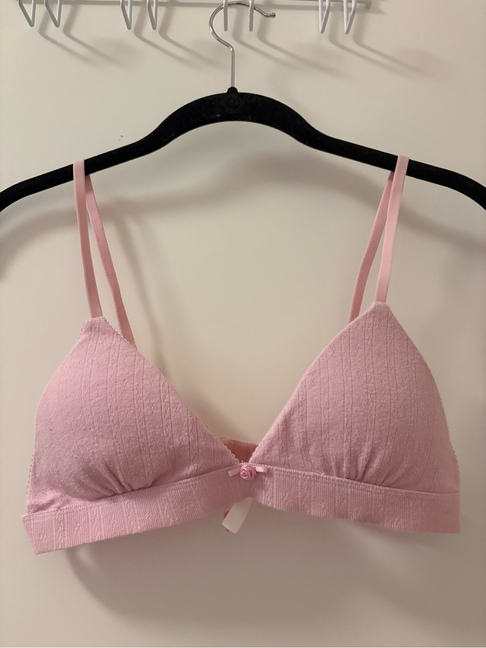 Ardene Light Pink Ribbed Triangle Bralette & Scoop Bralette